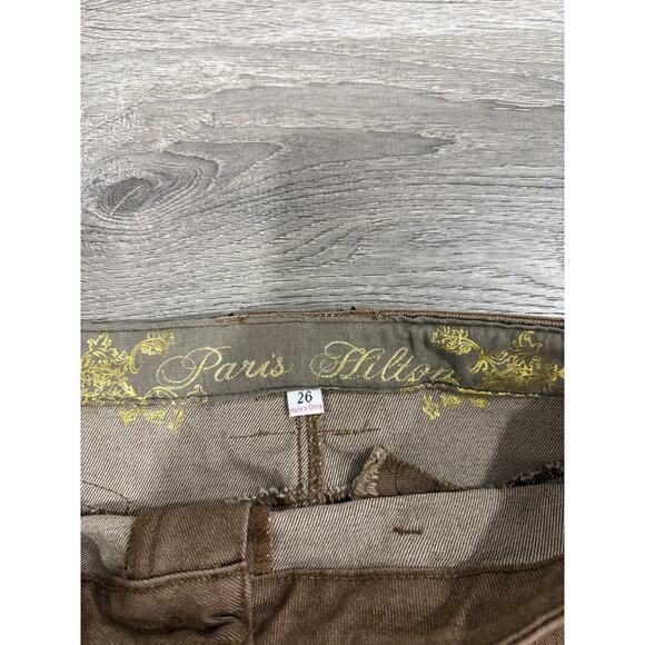 VTG Y2K PARIS HILTON MINI SKIRT SMALL Brown Denim - Picture 6 of 6
